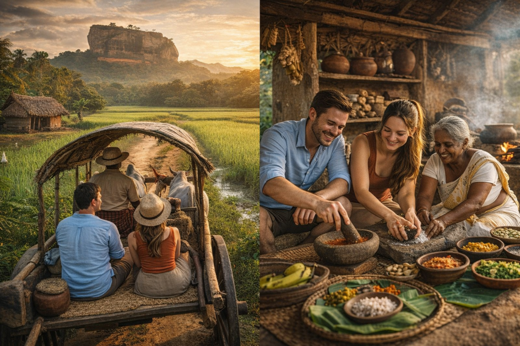 Sigiriya Village Tour Experience: Authentic Sri Lankan Culture, Food & Activities 10 Sigiriya village tour experience with ox cart ride through paddy fields and traditional Sri Lankan cooking with local family